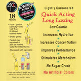 4C Energy Rush PSD with Electrolytes 18ct Lemonade, Single Serve Water Flavoring Packets, On the Go Bundle