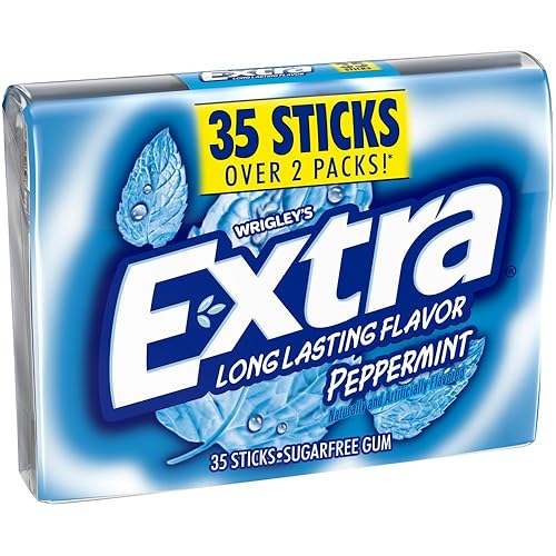 WRIGLEYS EXTRA PEPPERMINT CHEWING GUM SUGAR FREE STICK RP 35 CT