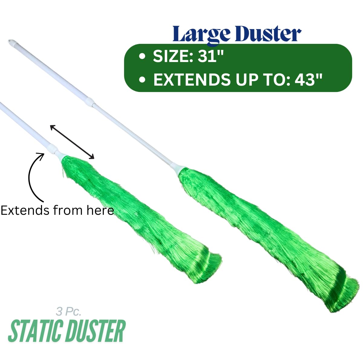 3 Piece Magic Static Duster - 42", 26" & 10"