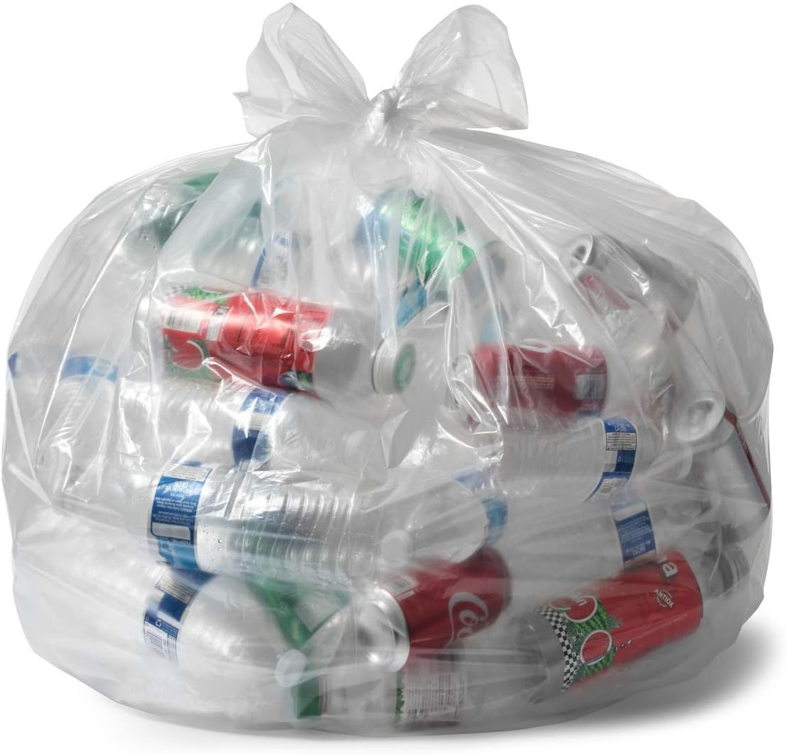 Aluf Plastics 55-60 Gallon Clear Trash Bags - (Huge 100 Pack) - 38" x 58" - 1.2 MIL - Heavy Duty Industrial Liners Clear Garbage Bags for Recycling