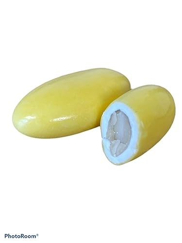 Dulcefina chocolate and Sweets, Italian Almond Confetti Yellow, Thin Shell (Natural, Gluten Free) (1.500 Lbs)