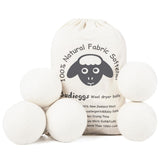 Budieggs Wool Dryer Balls Organic XL 6-Pack, 100% New Zealand Wool Chemical Free Fabric Softener for 1000+ Loads, Baby Safe & Hypoallergenic, Fabrics