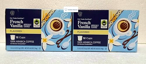 Barissimo French Vanilla Coffee Single Serve 12 Cups Box Fair Trade Certified (Pack of Two)