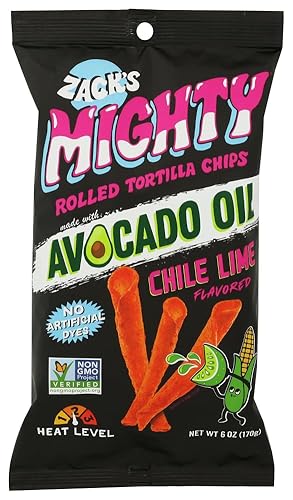 Zack's Mighty Chile Lime Rolled Tortilla Chips, 6 OZ
