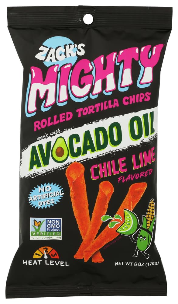 Zack's Mighty Chile Lime Rolled Tortilla Chips, 6 OZ