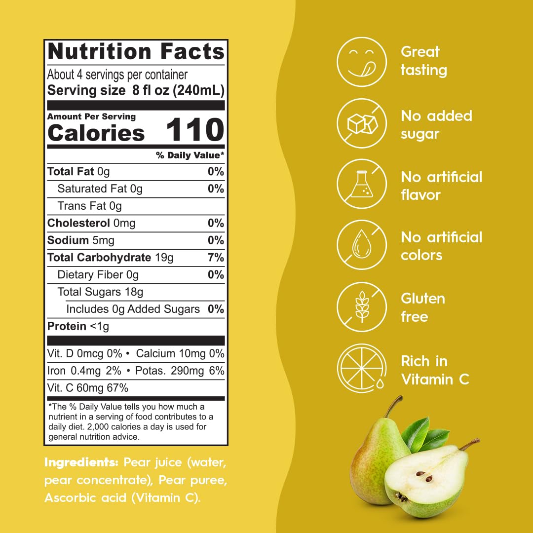 Ceres 100% All Natural Pure Fruit Juice Blend - Delicious Pear Edition - Rich in Vitamin C, No Added Sugar or Preservatives, Cholesterol Free, Gluten
