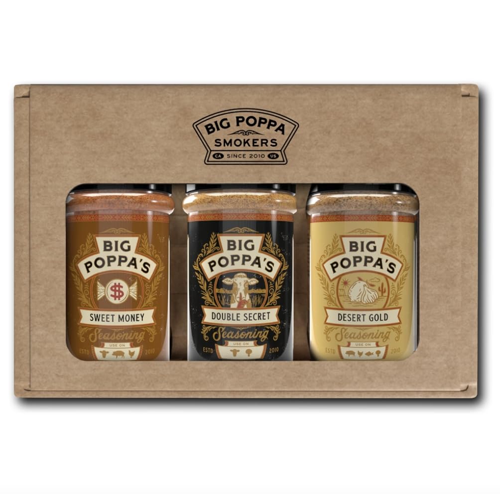 Big Poppa's BBQ Essential Seasoning Bundle - Sweet Money, Double Secret & Desert Gold | All-Purpose Rubs for Grilling & Smoking