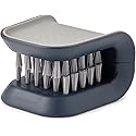 SIUSYACI Blade Knife Cleaner Kitchen Washing Brush Chopsticks Cutlery Cleaning Brush Double-Sided Scrubber Multifunctional Knife Sponge (Gray)