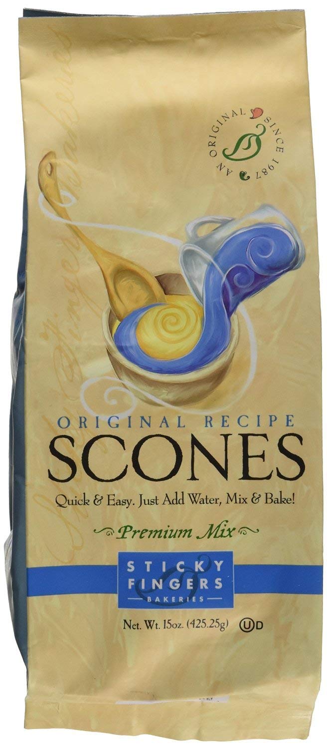 Pack of 6, 15 oz Sticky Fingers Bakeries Bulk Scone Mix: Just Add Water Scone Mixes (Original)
