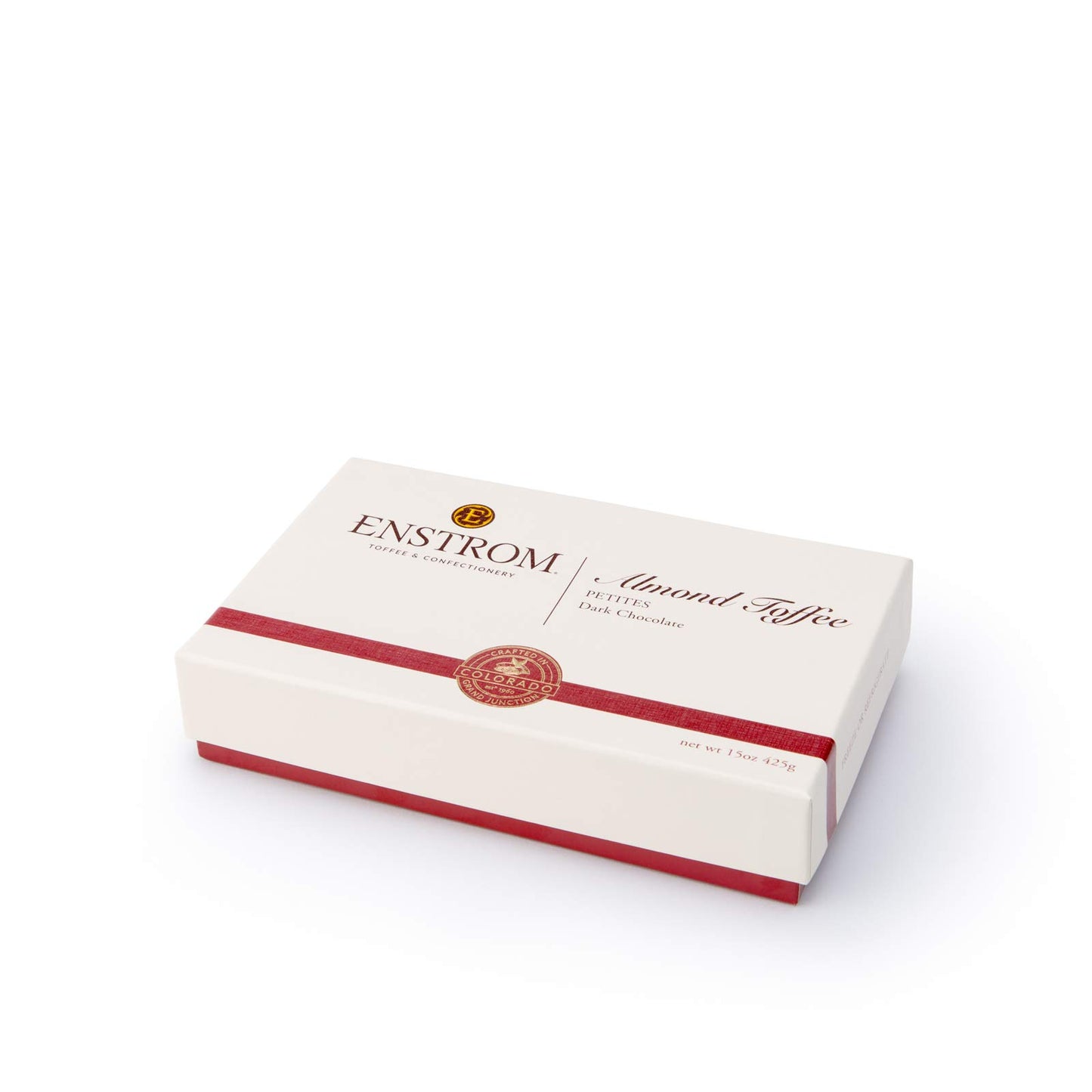 Enstrom Dark Chocolate Almond Toffee Petites 15oz box | Bite-size | Gluten Free | Kosher Dairy | All Natural