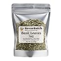 SavorSatch Dried Basil Leaves 7oz - Egyptian Premium Herb, Kosher Certified, Resealable Stand-Up Pouch, Aromatic Sweet Basil for Cooking, Sauces