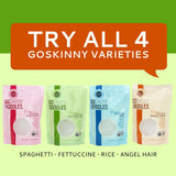 GoSkinny Noodles Combo (12 Pack), Spaghetti, Fettuccine and Rice, Organic Shirataki & Konjac, Low Carb, Low Calorie, Gluten Free, Vegan, Keto, Ready
