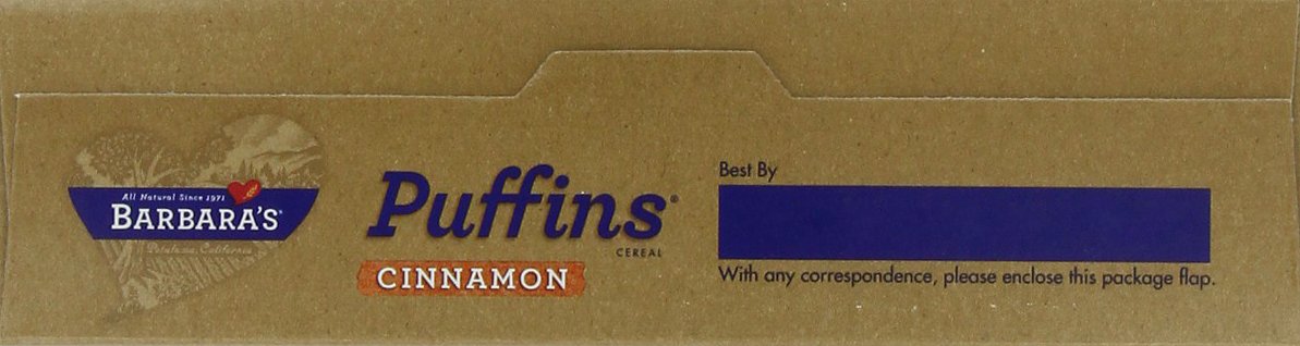 Barbara's Puffins Cinnamon Cereal, Non-GMO, Vegan, 10 Oz Box (Pack of 12)