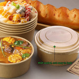 Giwrmu 25 oz 25 Pcs Disposable Meal Prep Containers with Lids, Disposable Paper Bowls with Clear Lids, 750 ML Round Shape Disposable Food Containers