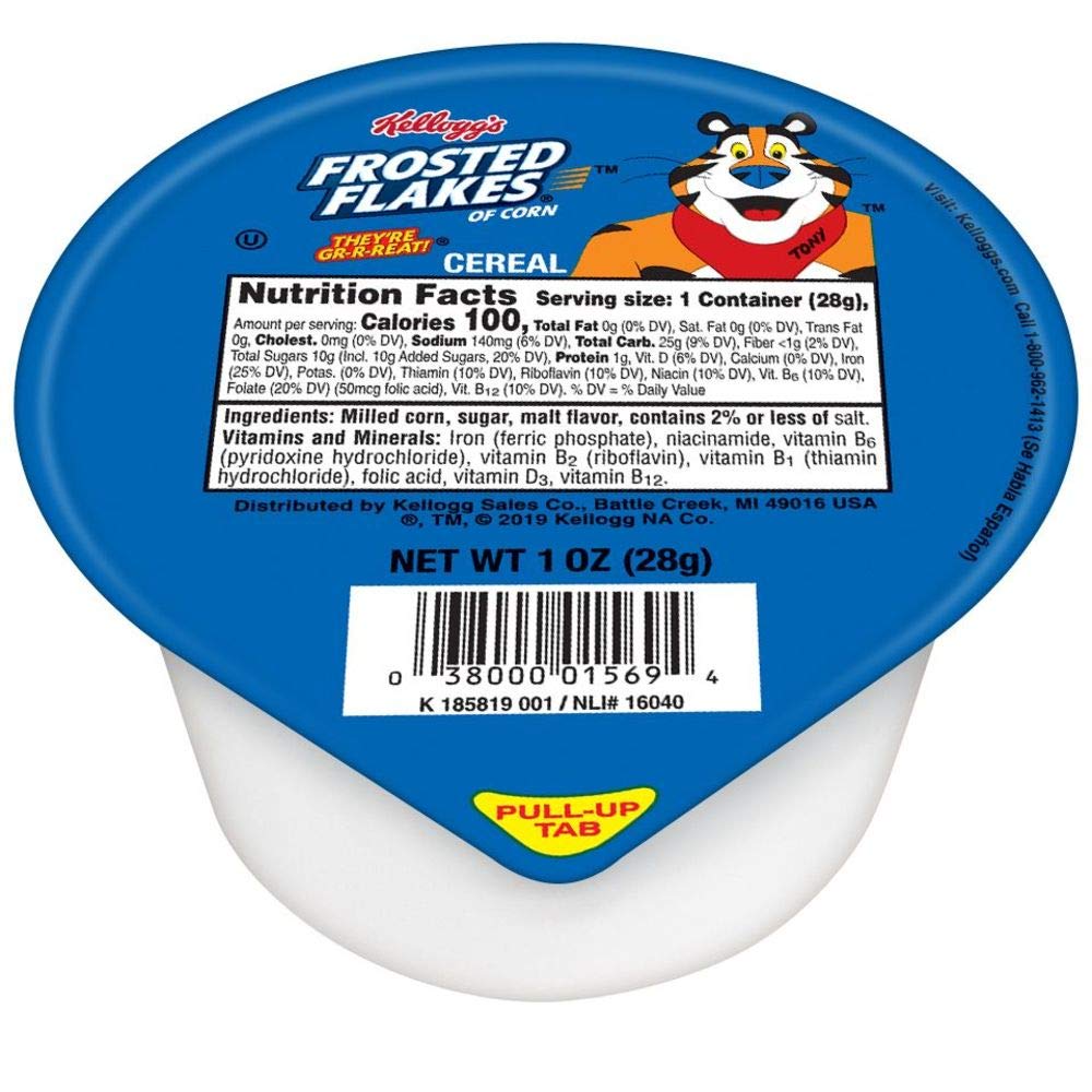 Kellogg's Frosted Flakes, Breakfast Cereal, Original, 1oz (96 Count)