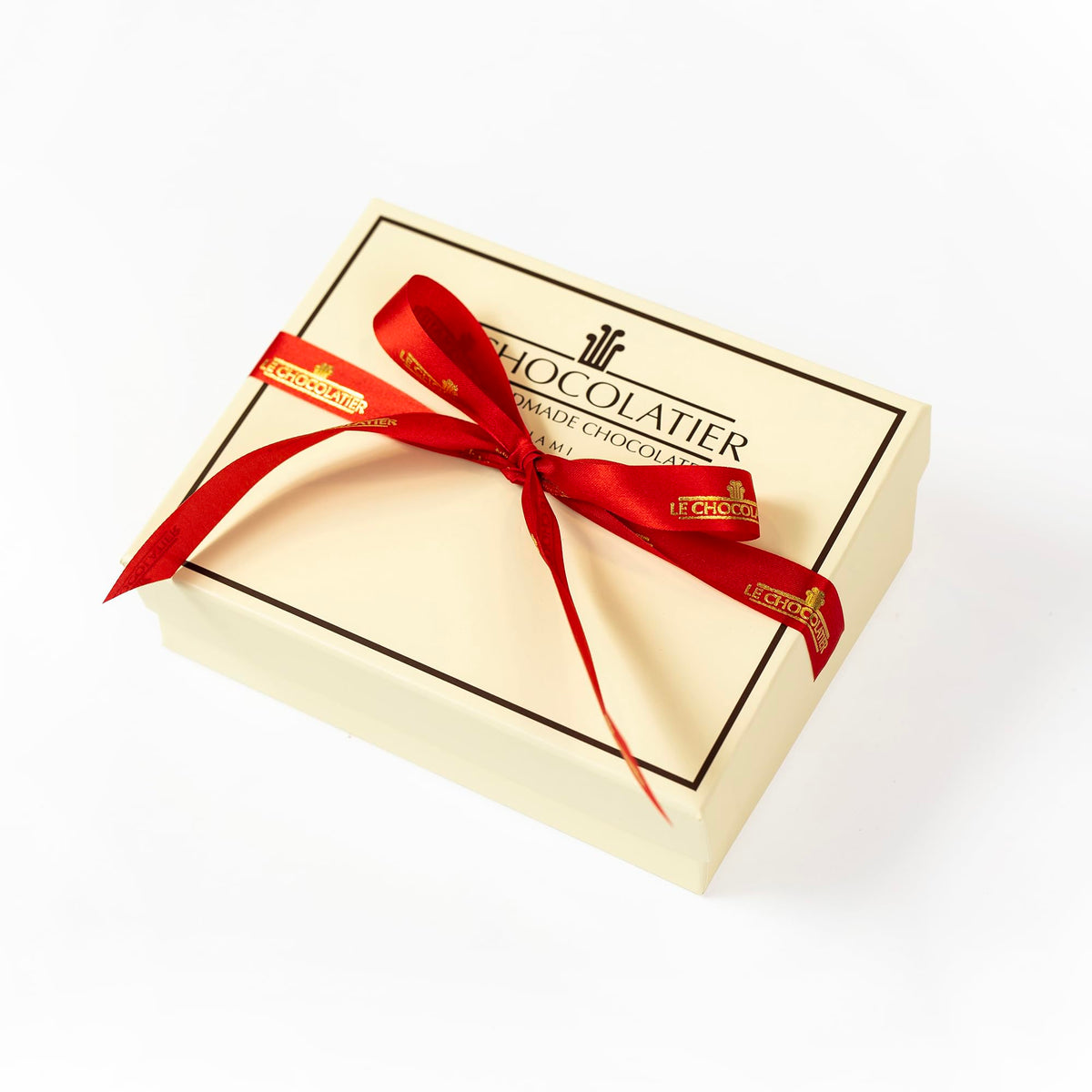 Le Chocolatier Happy Holidays Gourmet Chocolate Truffle Gift Box - Perfect for Chistmas & New Years Gifts (12 Piece Box)