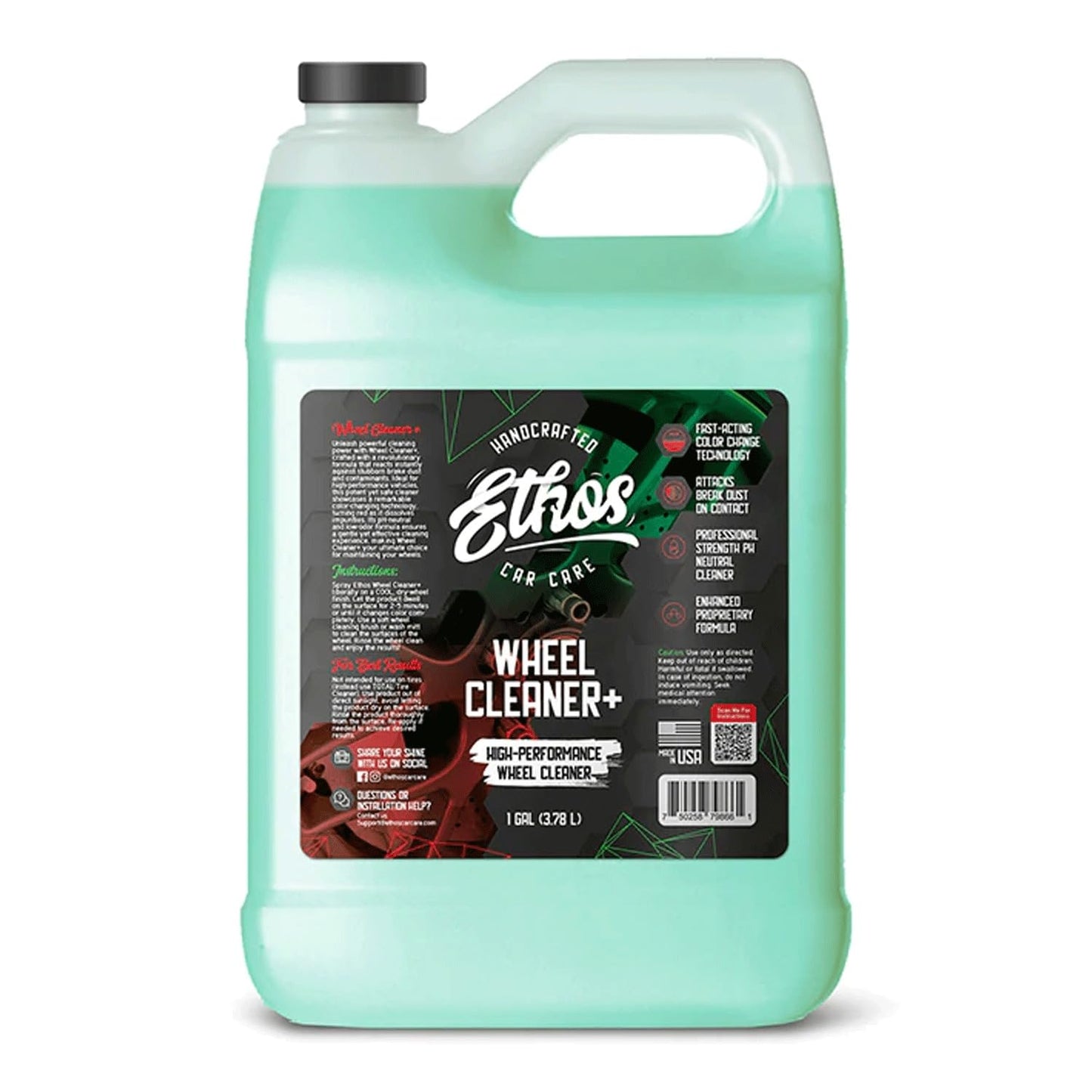 Ethos Wheel Cleaner - Car Wheel Cleaner Spray - Rim Cleaner Spray Brake Dust, Iron Remover - Color Change Technology - Professional Strength Formula