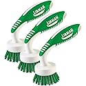 Libman Curved Kitchen Brush, Cleaning Scrub Brushes, Ergonomic Dish Scrubber Cleaner 3 PK