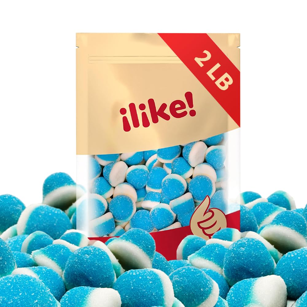 Blue Raspberry Puffs Gummy Candy | 2-Pound Bag | Baby Shower Treats