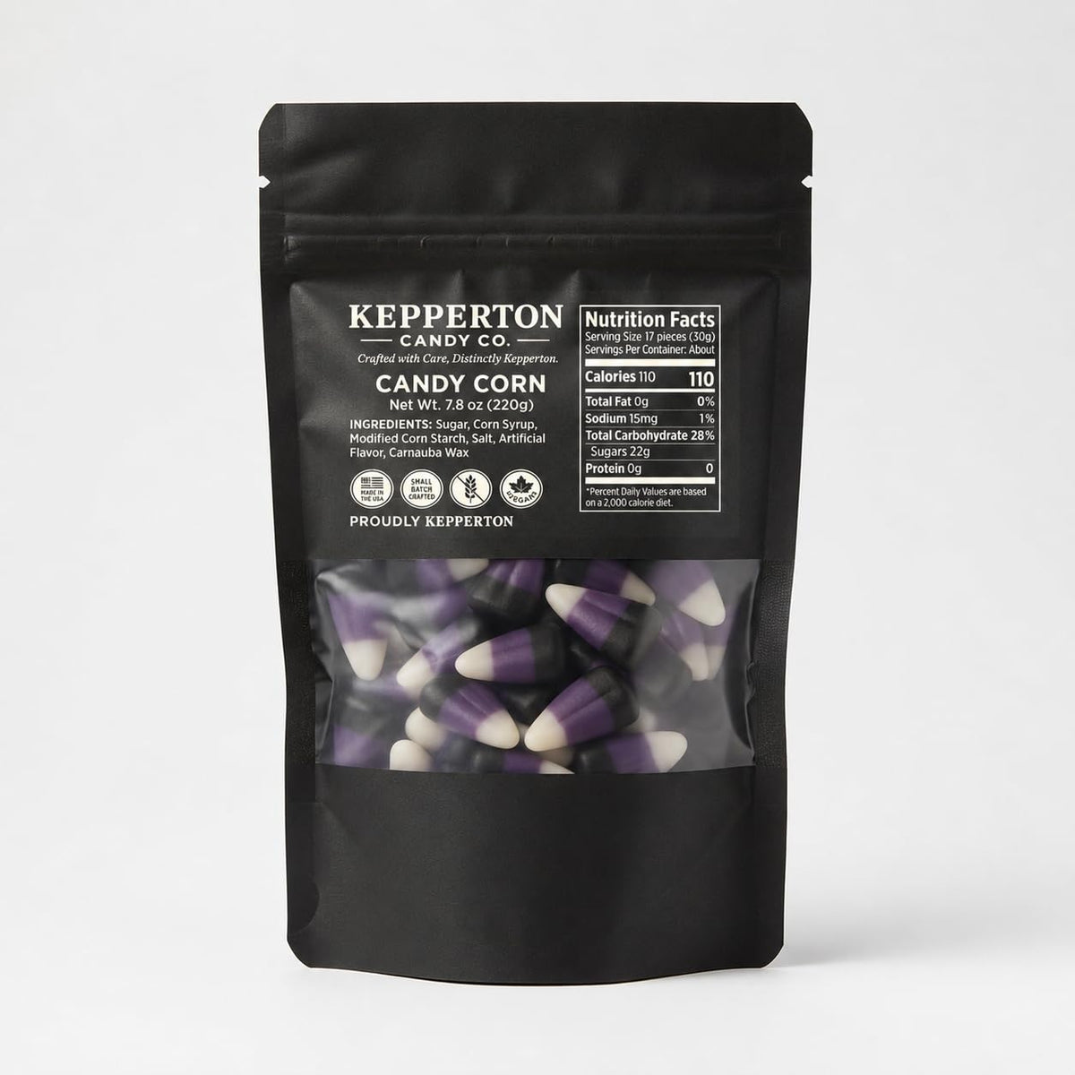 Kepperton Jack’s Fangs - Pumpkin Teeth Halloween Candy Corn - Gourmet Berry Cobbler Flavor - Purple & Orange Spooky Candy for Trick or Treat, Parties