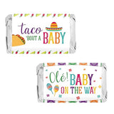 Taco Bout a Baby Fiesta Baby Shower Mini Chocolate Candy Bar Wrapper Labels - Mexican Fiesta Party Favor Stickers - 42 Count