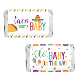 Taco Bout a Baby Fiesta Baby Shower Mini Chocolate Candy Bar Wrapper Labels - Mexican Fiesta Party Favor Stickers - 42 Count
