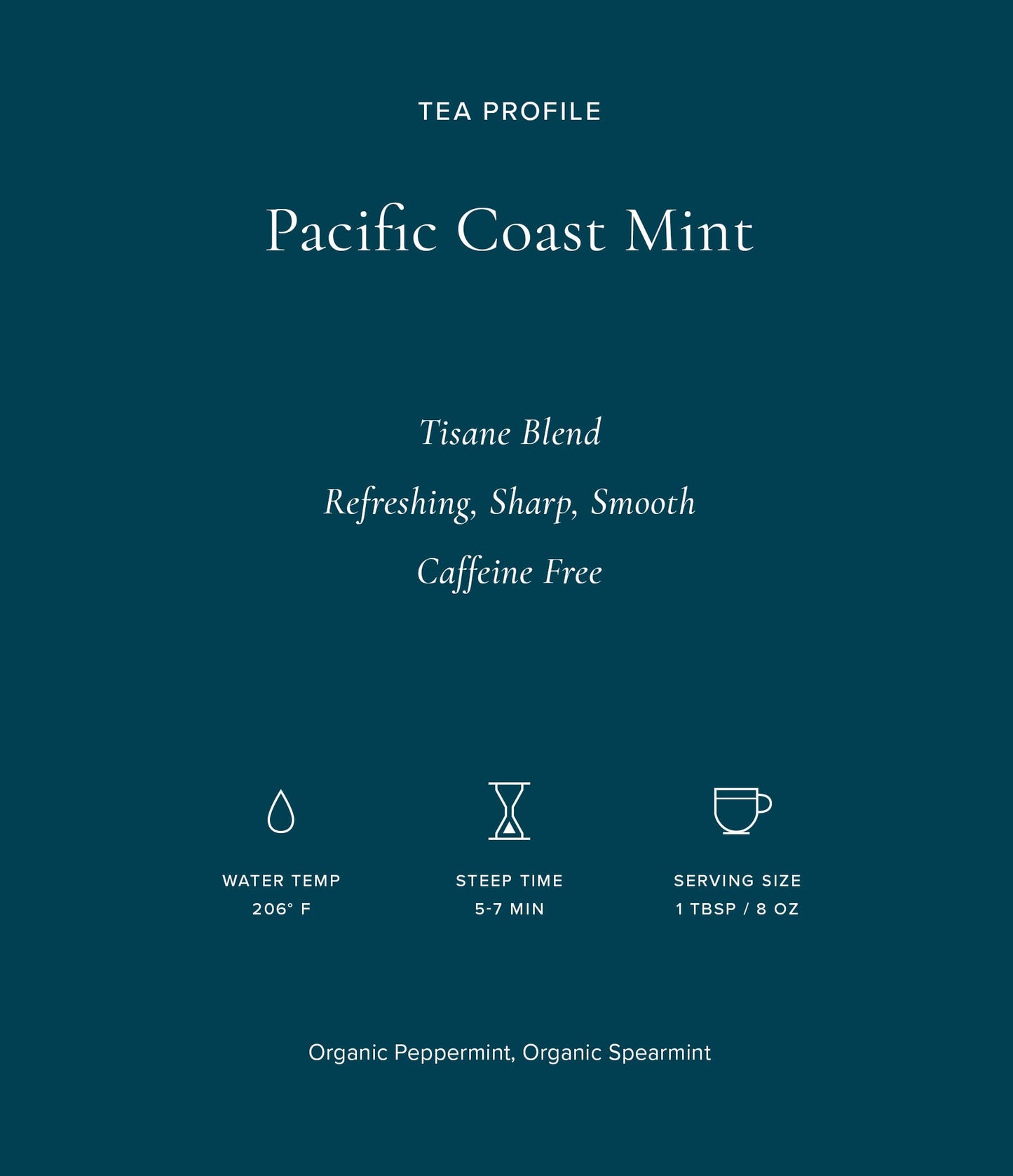 Art of Tea | Pacific Coast Mint (Naturally Caffeine Free) | 12 Pyramid Peppermint Tea Bags Sachet