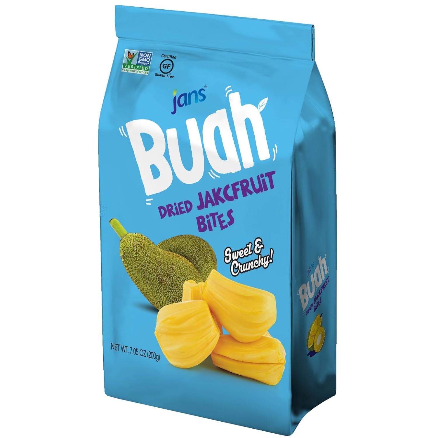 Jackfruit Chips 7 Oz | Jans Buah Dried Jackfruit Chips, Gluten-Less Fruit Snack, Authentic Fruit Experience, Jack Fruit Dried, Freeze Dried