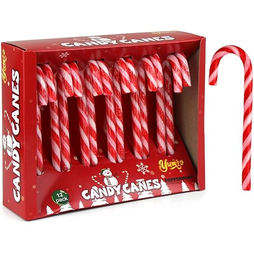 Christmas Candy Canes Classic Red and White Peppermint Flavor for Holiday Family Indulgement - Bulk Candy Canes Individually Wrapped for Kids