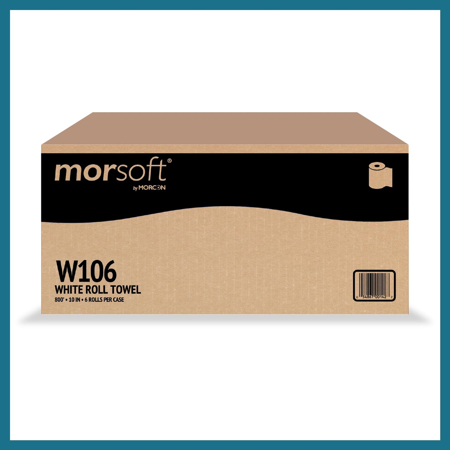 Morsoft by Morcon W106 Paper Towel Dispenser Refill, 10 Inch Roll, White, 100% Recycled Fiber, 10 x 800ft, 6 Rolls, Ideal Paper Towel Rolls