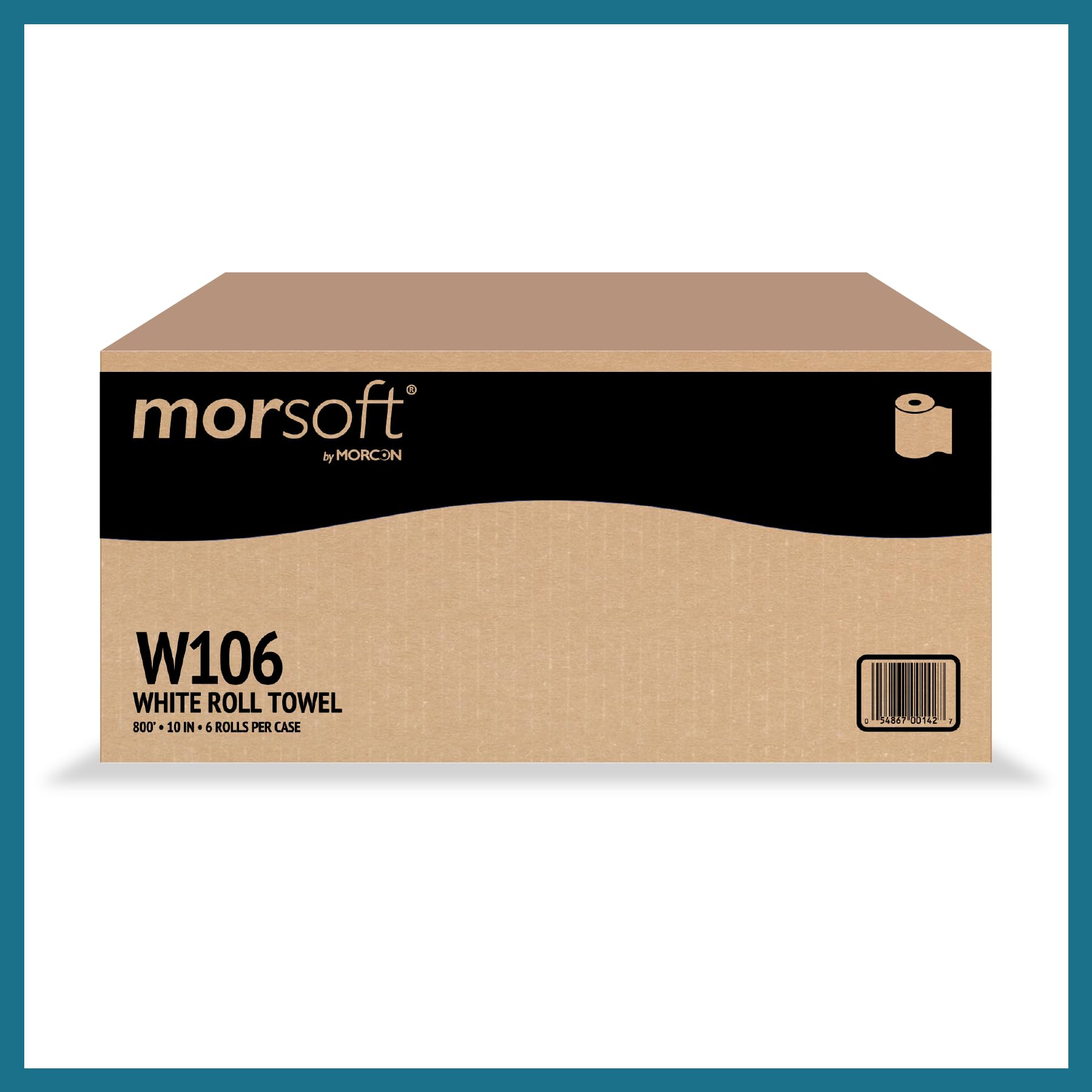 Morsoft by Morcon W106 Paper Towel Dispenser Refill, 10 Inch Roll, White, 100% Recycled Fiber, 10 x 800ft, 6 Rolls, Ideal Paper Towel Rolls
