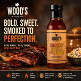 Wood’s Smoked Maple BBQ Sauce - Sweet & Smoky Small-Batch Barbecue Sauce Made with Real Vermont Maple Syrup | Bold Flavor with a Peppery Kick |