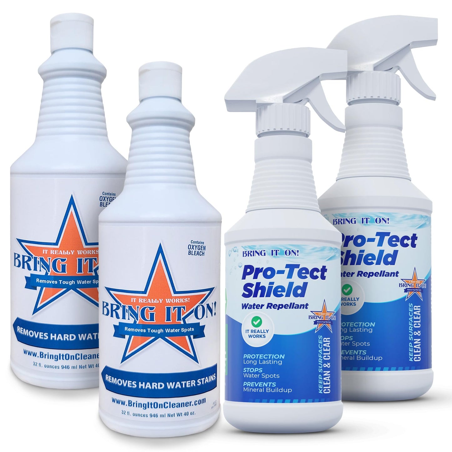 Bring It On Cleaner Sets 32oz Cleaner & Protect Shield Sealant 16oz Set of 2 Complete Sets