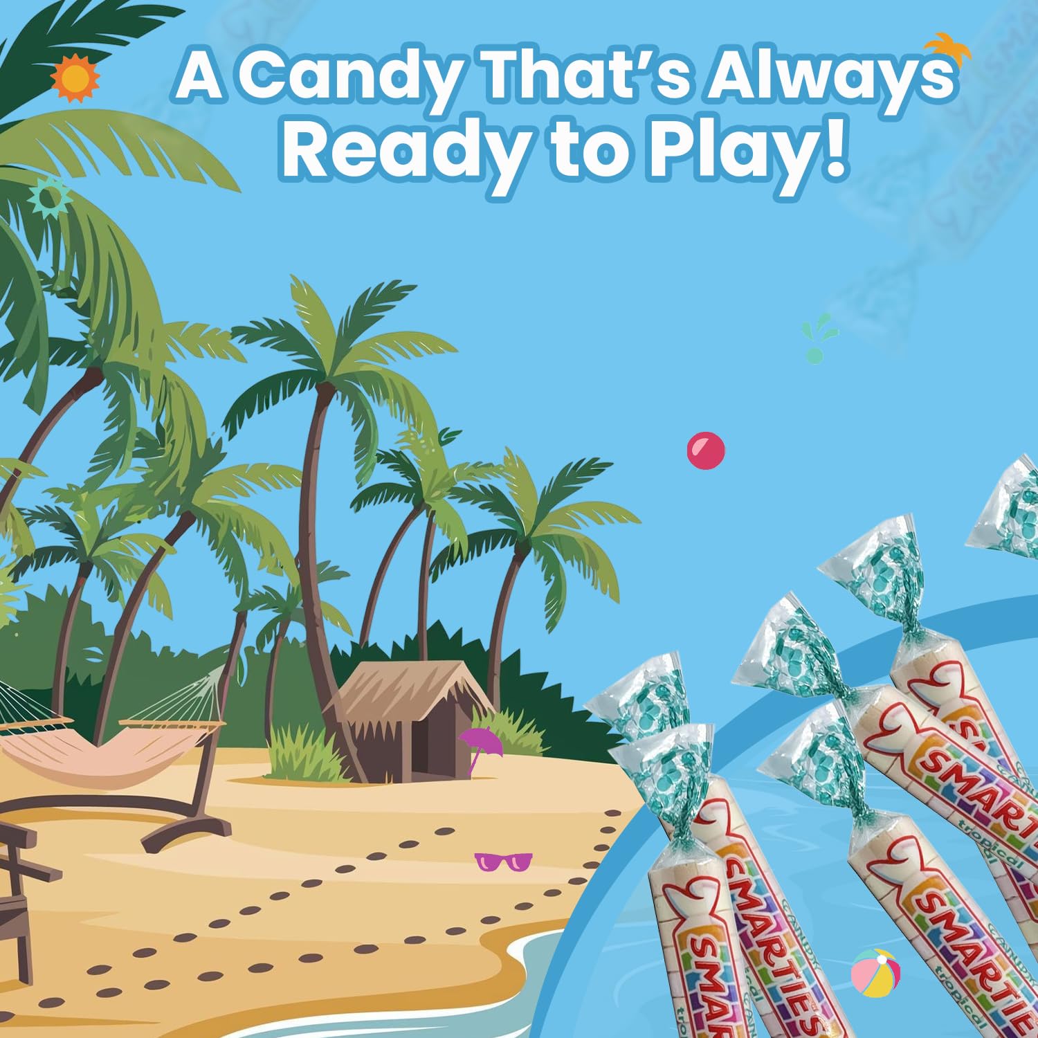 Smarties Candy Triple Variety Pack Rolls - Gluten Free Vegan Assorted Flavors, Tropical & X-Treme Sour Candy - Family Owned Company Since 1949