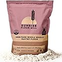 Sunrise Flour Mill USDA Organic Heritage Whole Wheat Pastry Flour - 5 lbs | Milled from White Sonora | Easier to Digest with Less Bloating | No