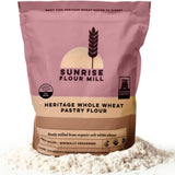 Sunrise Flour Mill USDA Organic Heritage Whole Wheat Pastry Flour - 5 lbs | Milled from White Sonora | Easier to Digest with Less Bloating | No