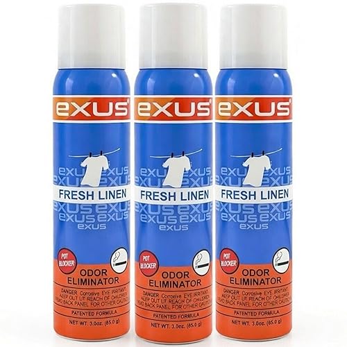 Exus Odor Eliminator & Air Freshener Spray 3.0 Oz. (Fresh Linen 3 Pack)