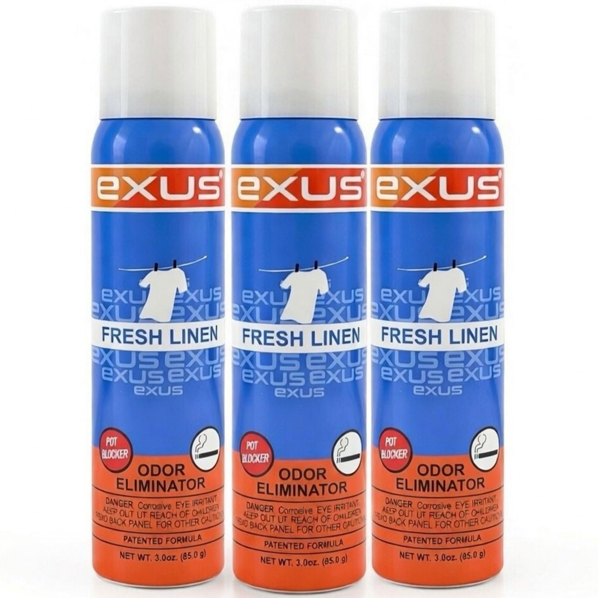 Exus Odor Eliminator & Air Freshener Spray 3.0 Oz. (Fresh Linen 3 Pack)
