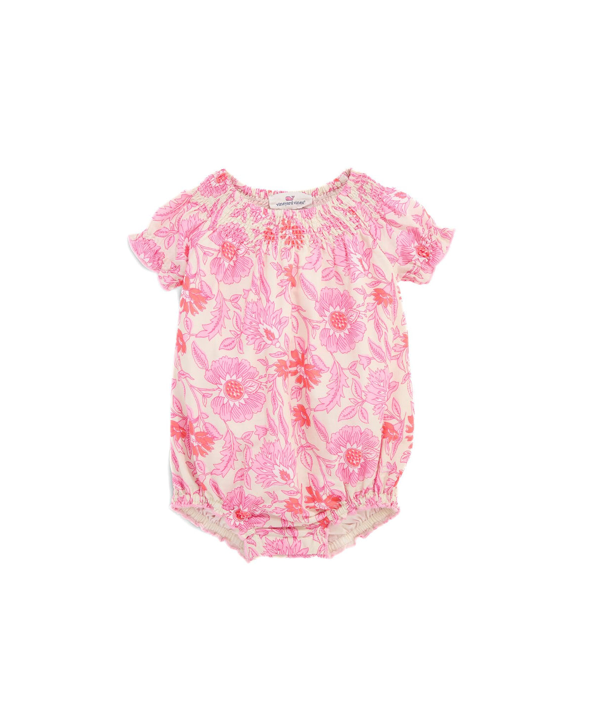 vineyard vines Baby Emmy Smocked Bubble, Edie Cotton Candy, 12-18 Months