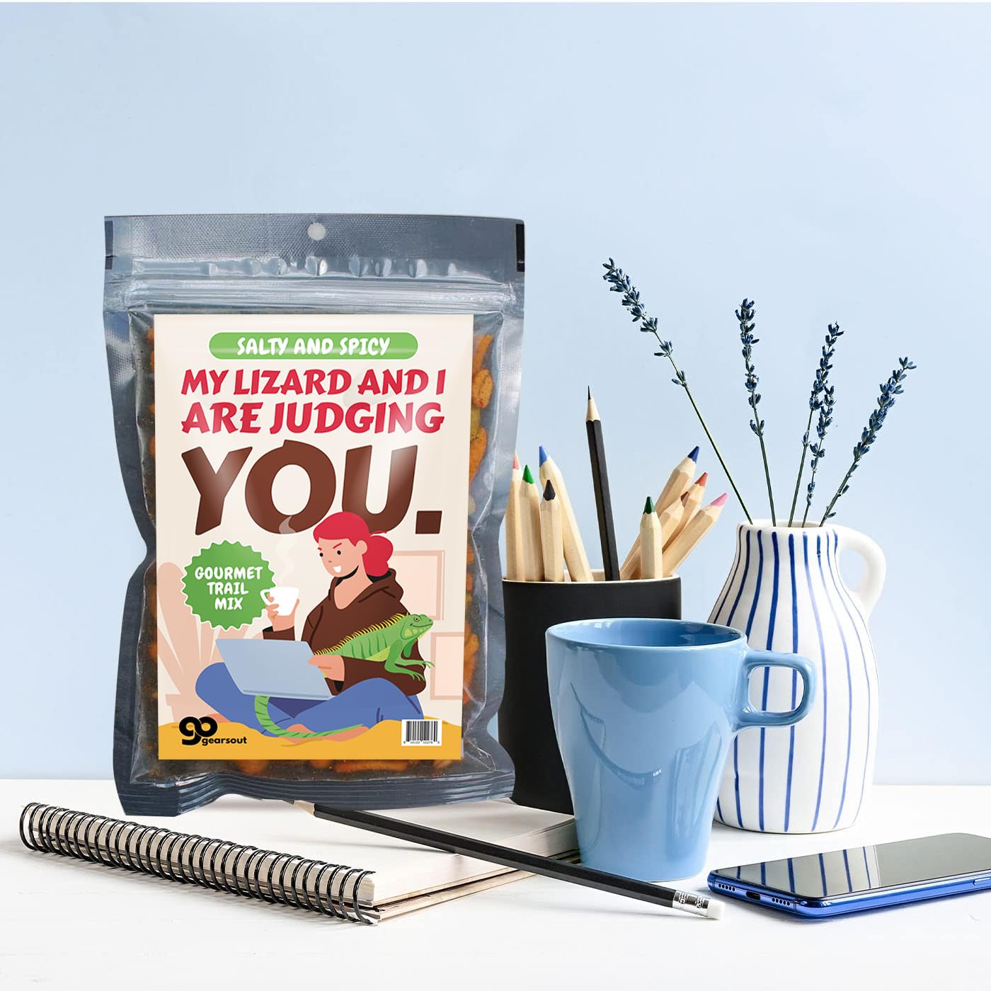 Savory My Lizard & I Trail Mix -Fun Snack for Animal Lovers - Nut Mix for Healthy Crunchy Snacking - Unique Gift -Quality Ingredients