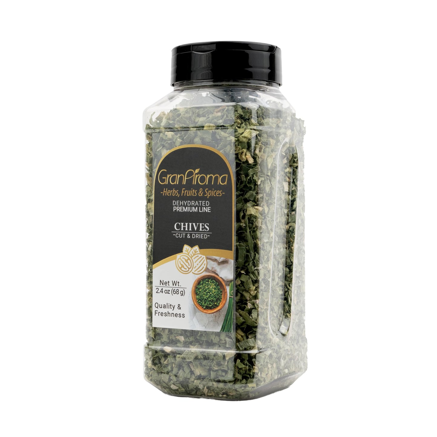 GranAroma Dried Chives, Subtle Flavor, Soups & Potatoes, Versatile Ingredient (2.4 Ounce)
