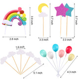 15 Pieces Rainbow Cake Decorations Rainbow Cake Toppers for Birthday Decorations Wedding Party Favors Supplies