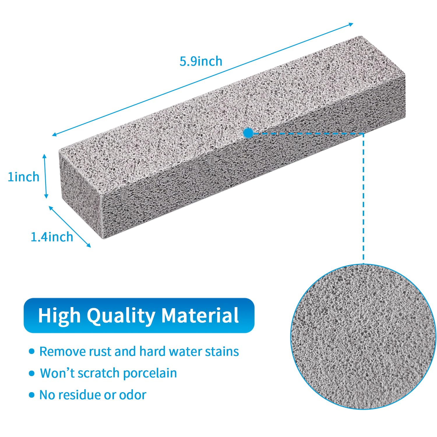 4TH Pumice Stone for Toilet Bowl Cleaning,Pumice Stick Powerfully Away Limescale Stain,Hard Water Ring, Calcium Buildup,Iron&Rust. Remover