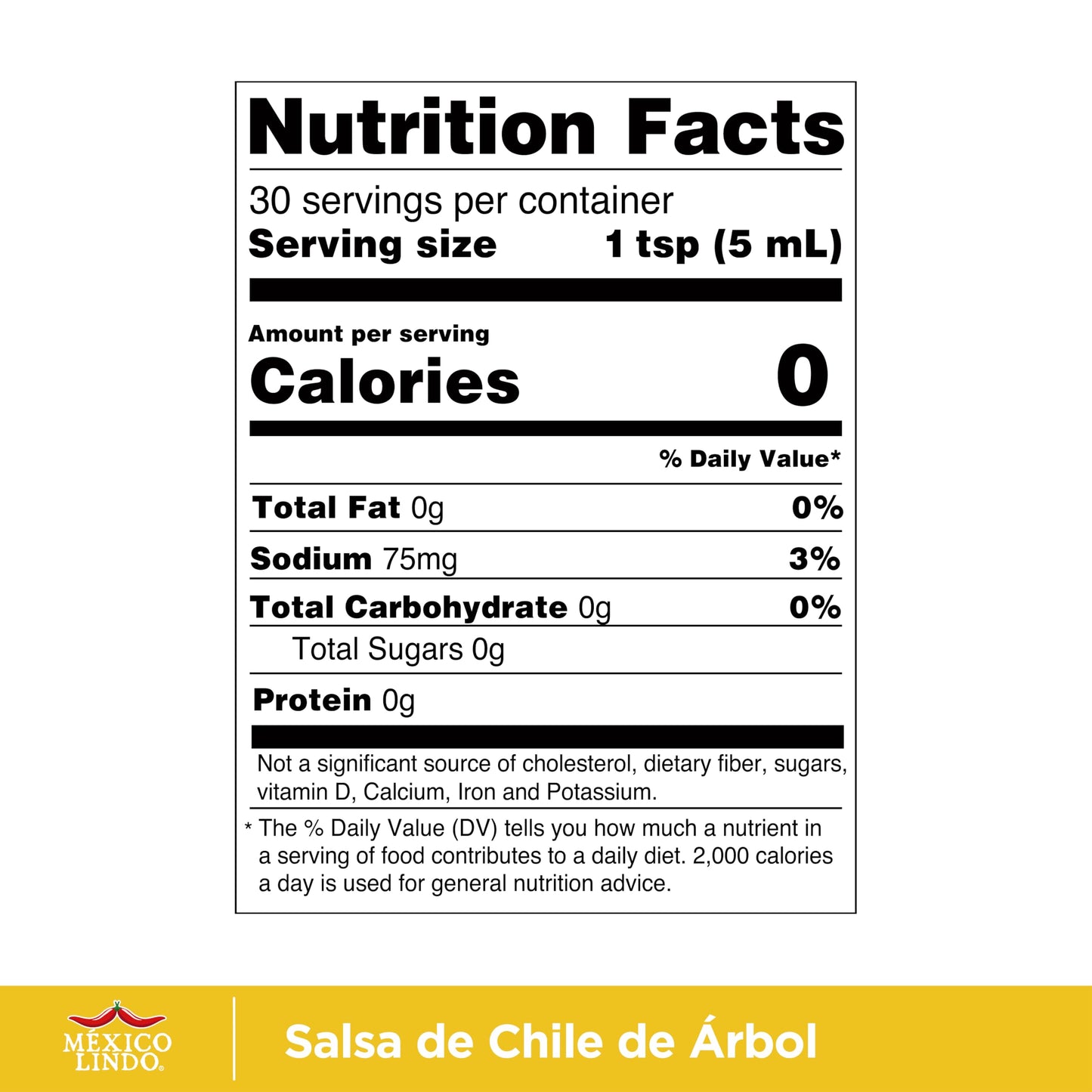 Mexico Lindo Chile de Arbol Hot Sauce Ingredients | 12,190 Scoville Level | Classic Flavor | 5 Fl Oz Bottles (Pack of 12)