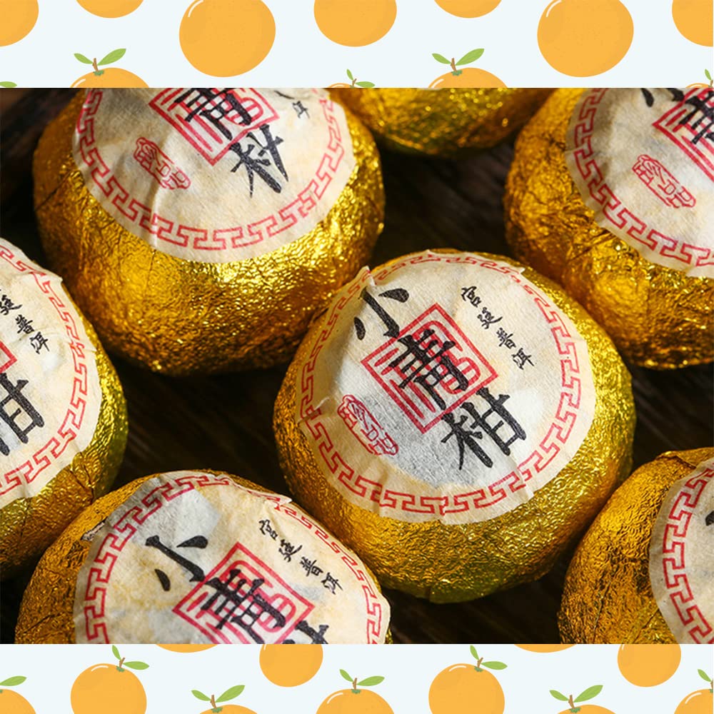 Xinhui Xiaoqing Small Green Mandarin Orange Pu'er Tea - Dried Tangerine Peel, Pure Citrus Flavor, Mellow Taste, 250g