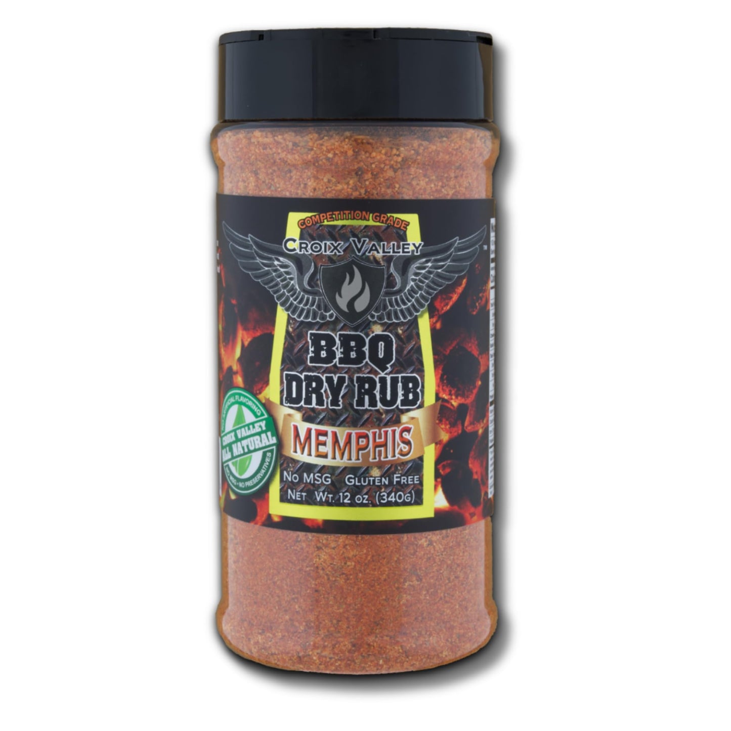 Croix Valley Memphis BBQ Dry Rub - 3 Pack (12 oz Plastic Shaker Bottle) - Savory Depth with Balanced Spice - Gluten-Free, No MSG, Vegan - Low-and-Slow