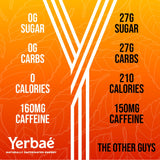 Yerbaé Energy Seltzer - Orange Cherry Pineapple No Sugar/Calories/Carbs. Energized by Yerba Mate, Naturally Caffeinated Plant-Based, Healthy