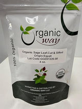 Organic Way Sage Leaf Cut & Sifted (Salvia officinalis) | Herbal Tea - European Wild-Harvest | Kosher Certified | Raw, Non GMO & Gluten Free | USDA