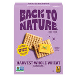 Back to Nature Harvest Whole Wheat Crackers, Non-GMO,Plant-Based Snack Cracker, Made with Whole Grain Wheat & Sea Salt, Snack Happy, 7 oz Box