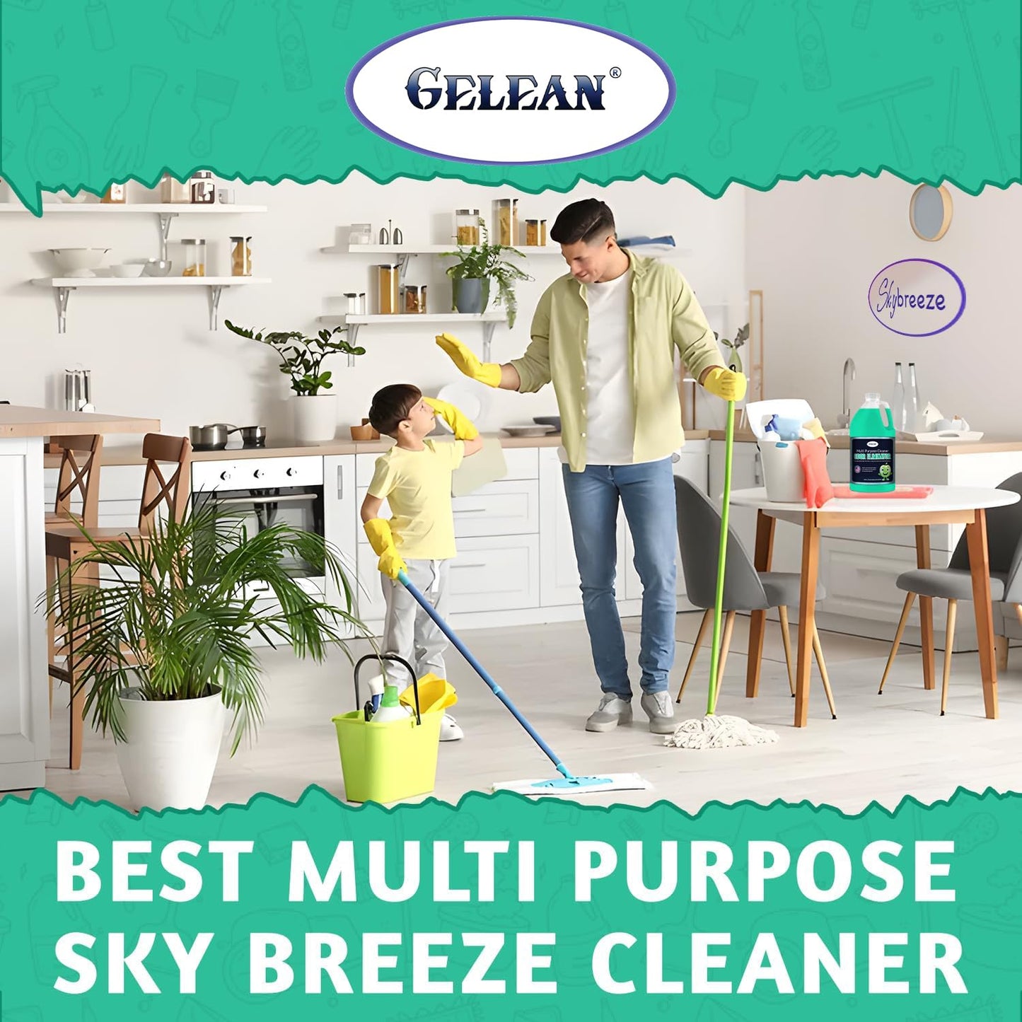 Multi Purpose Cleaner Pet Odor eliminator 64oz - Concentrate MAKES 32 GALLON - MADE IN USA- pH Neutral - Strong Floor Cleaner Odor eliminator - Stain